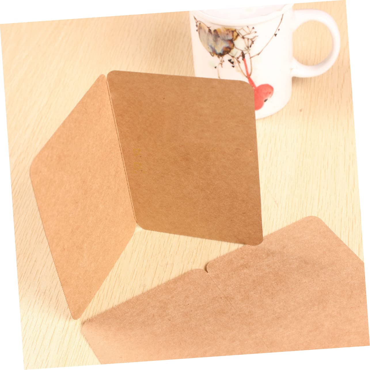 Cartes de Vœux Vierges Pliées 100 Pièces en Papier Rose, Style Simple