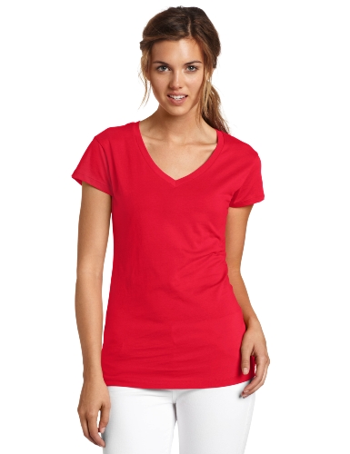 Dickies Girl Juniors Solid Cap Sleeve V-Neck Tee