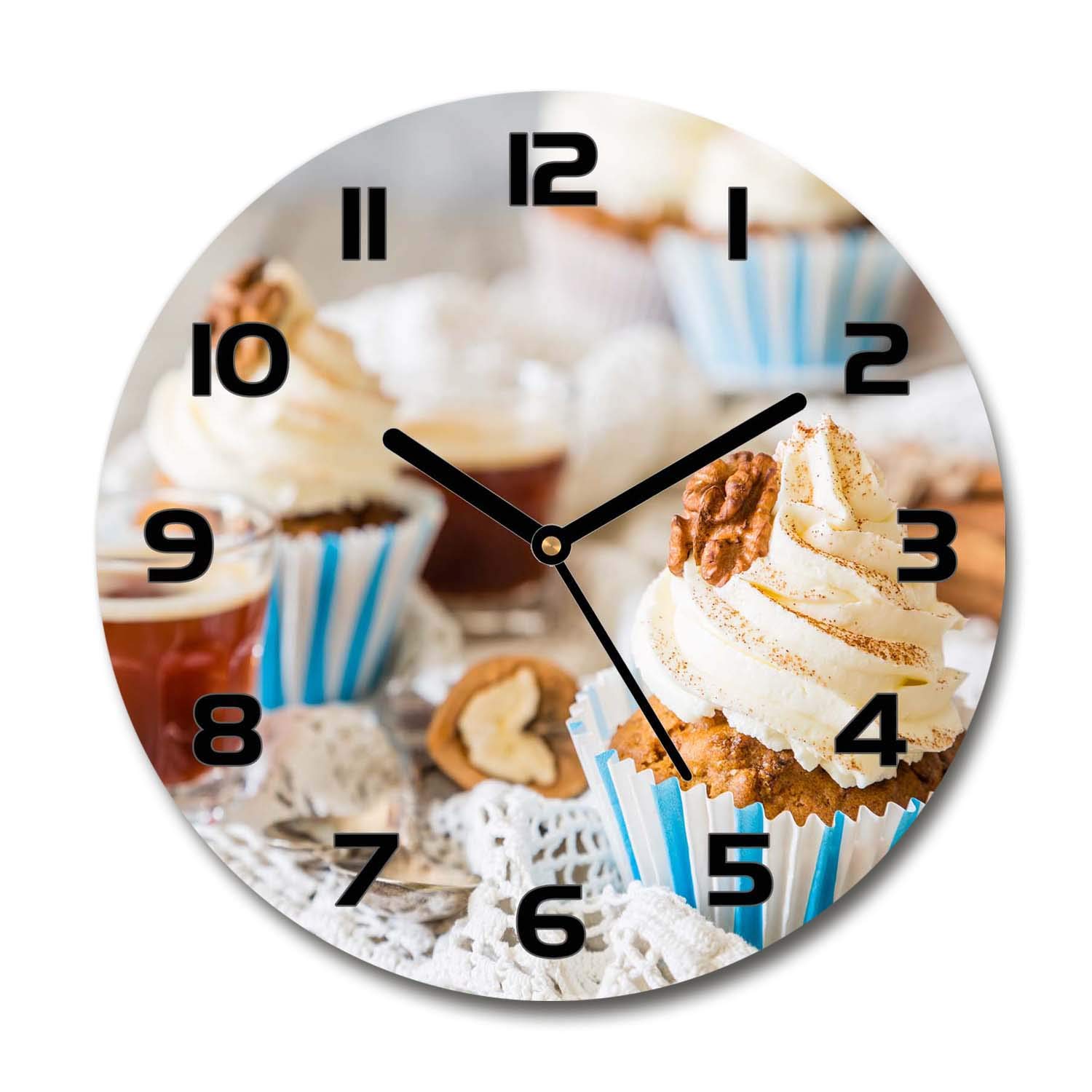 Horloge en verre pour salon design - Tulup 60x60cm silencieuse décorative muffins