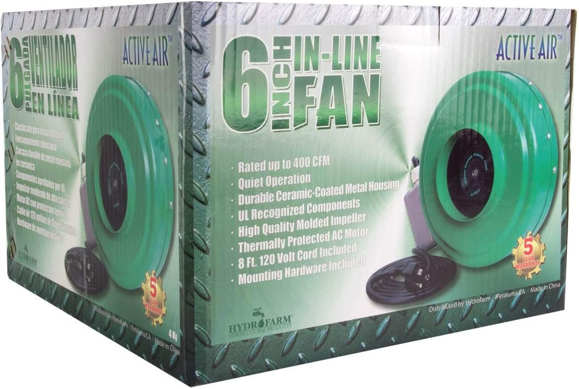 Active Air 6" Inline Duct Fan, 400 CFM
