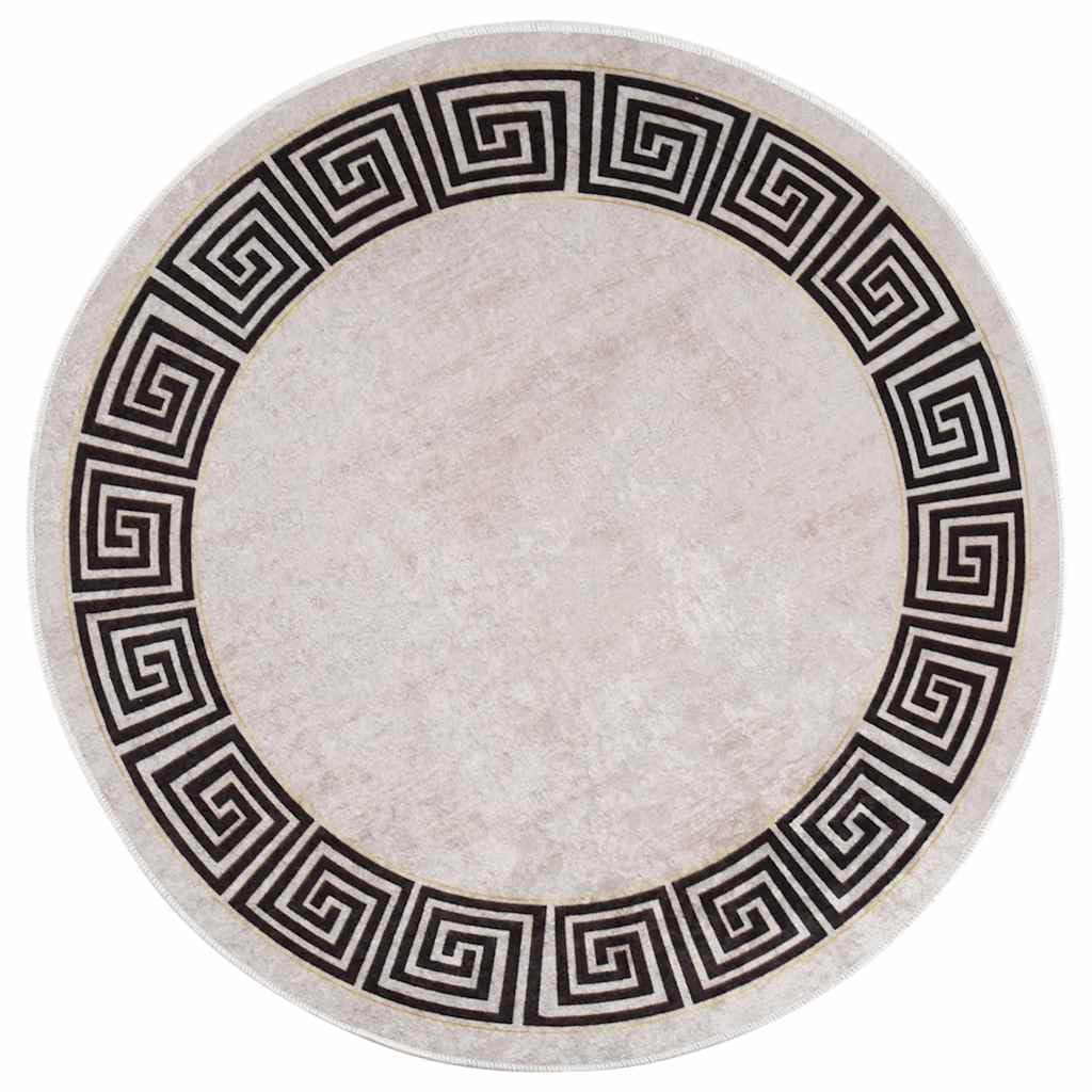 Tapis de sol antidérapant beige clair 120cm : velours lavable et anti-bruit