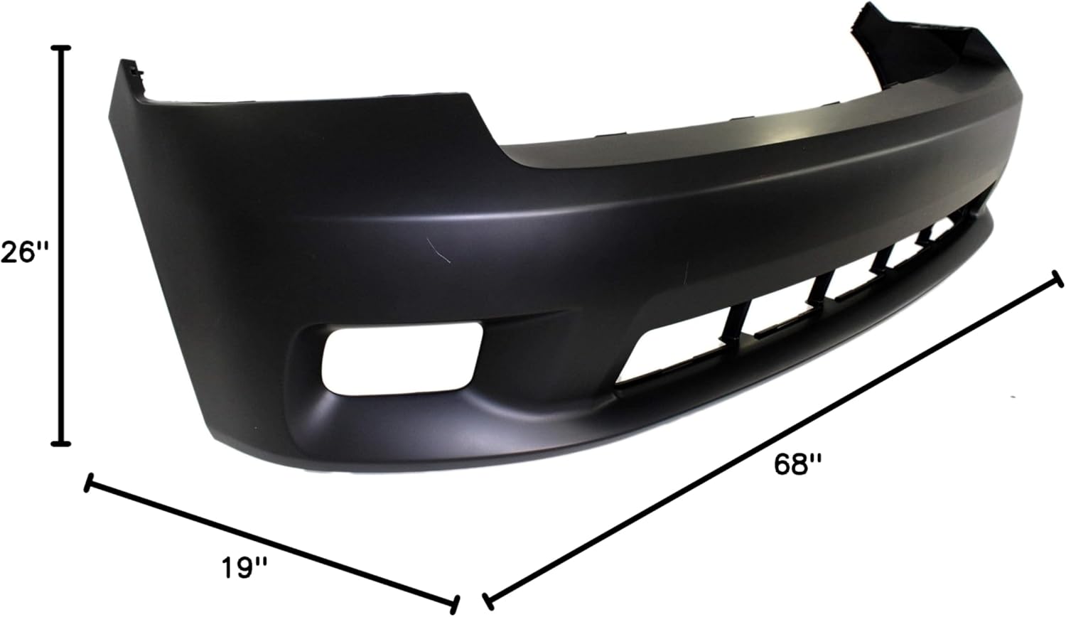 Garage-Pro Front Bumper Cover Fascia, Primed Plastic For 2009-2012 Dodge RAM 1500, Front Bumper Replacement, Spot Package, Fog Lamps