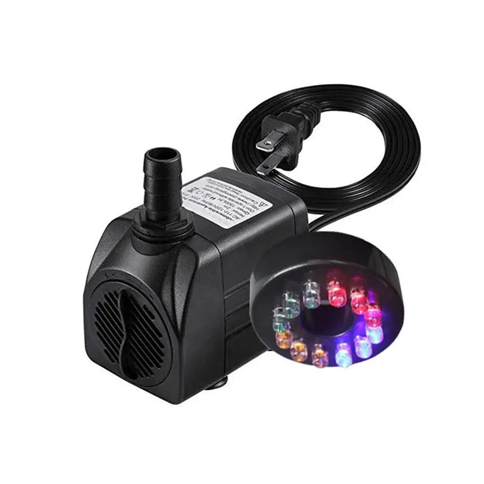 Bomba de agua para pecera Bomba de agua de 3/5/10/25 W con luz LED y caudal ajustable for fuentes, estanques, acuarios, peceras y estatuas.(25W with EU Plug)