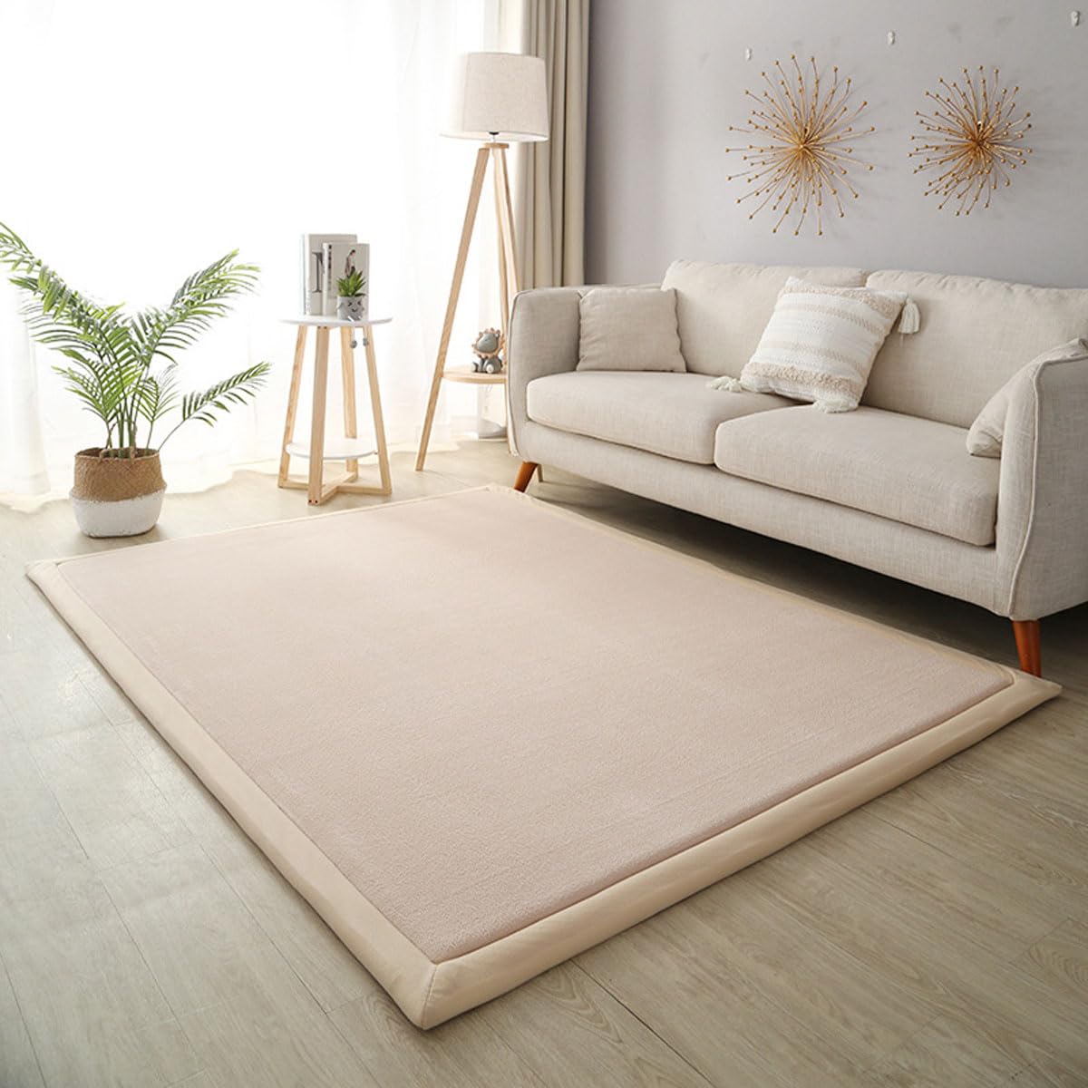 Dmkjdzsw Light Brown Play Crawling Mat For Nursery Baby, Extra Soft Activity Floor Mat For Kids Playroom Bedroom-120 * 150Cm