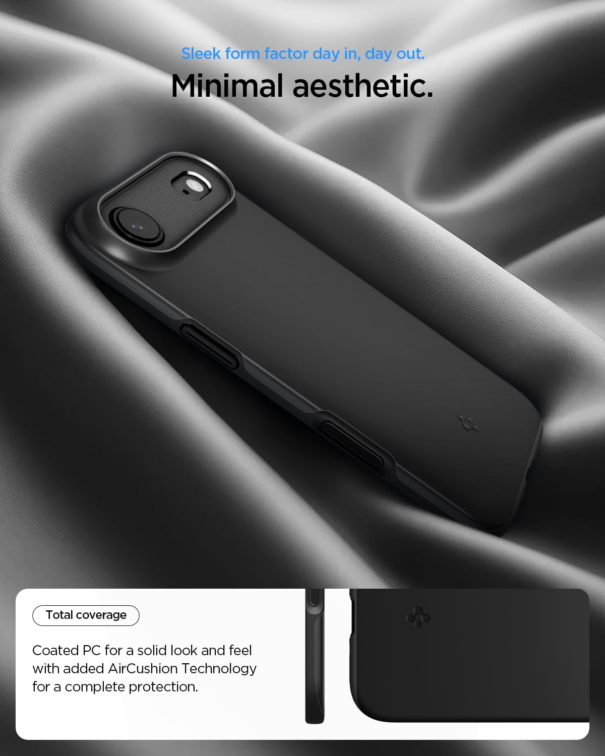 Spigen for iPhone Air Case, Thin Fit MagFit [TPU Covered Camera Control] [Compatible with MagSafe] - Black