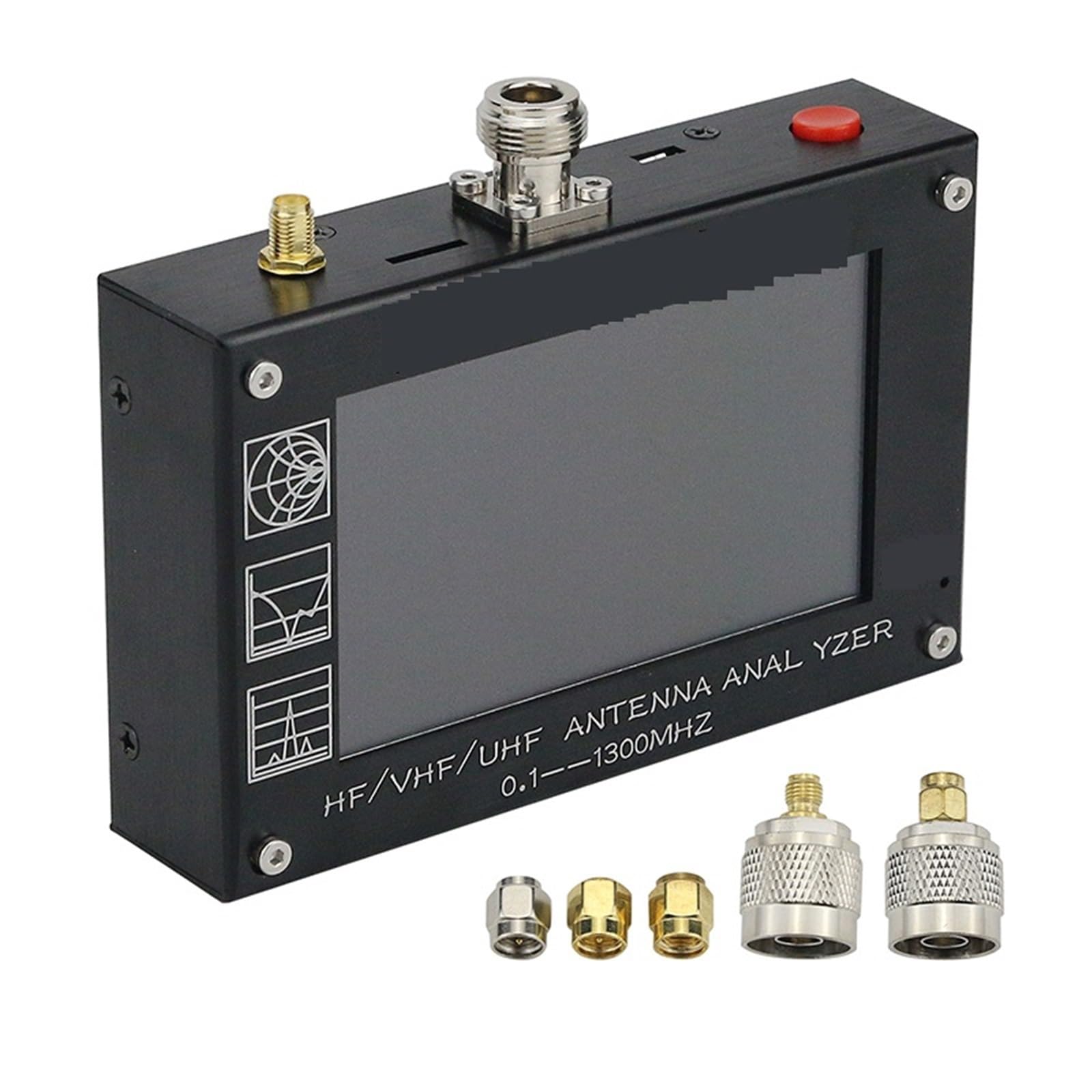 4,3-calowy ekran dotykowy LCD 0,1-1300MHz HF/VHF/UHF ANT SWR miernik analizatora anteny Generator sygnału
