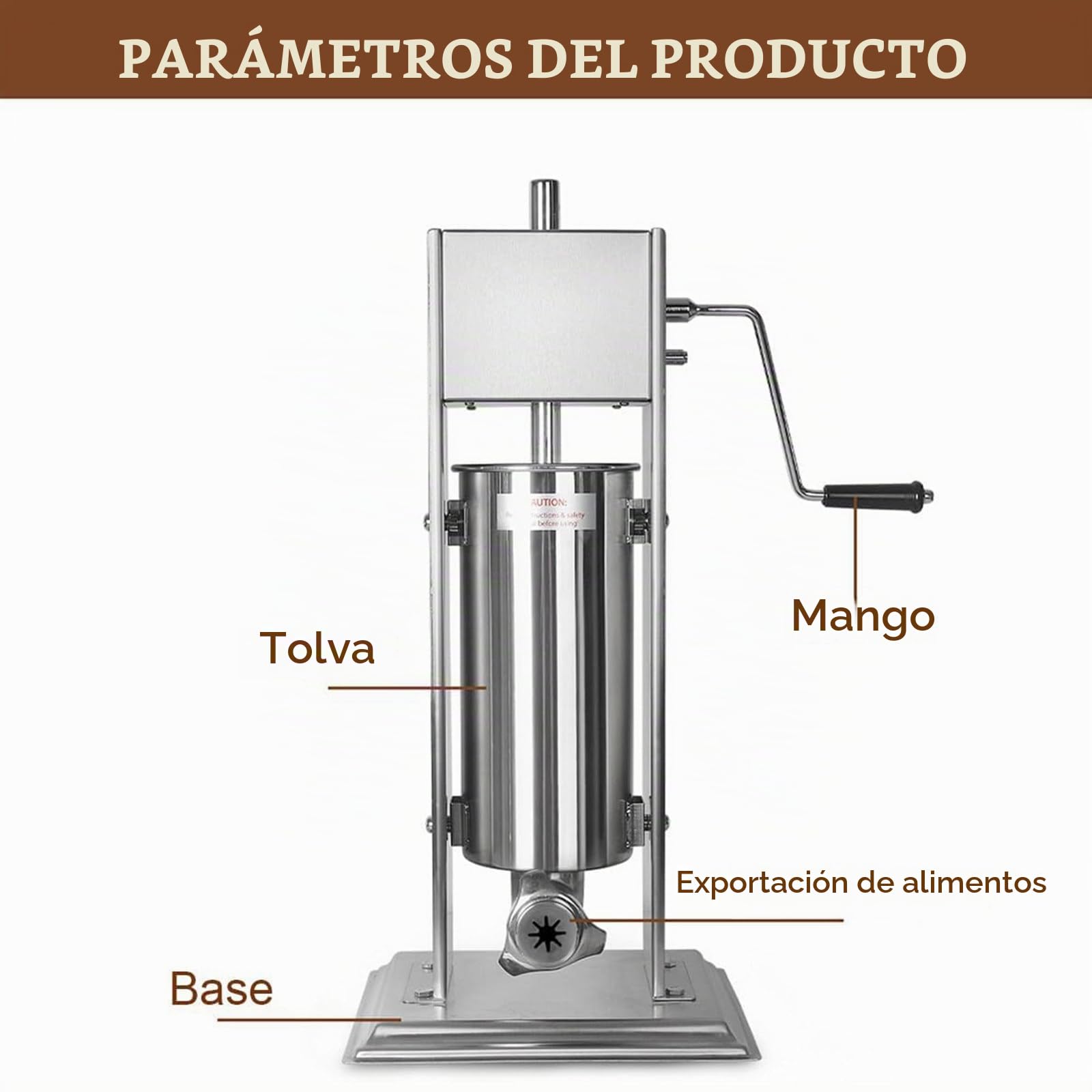 Máquina para Hacer Churros Manual Máquina De Churrera Española Vertical De Acero Inoxidable Máquina Llenadora De Salchichas con 5 Tipos De Moldes para Restaurantes Caseros Panaderías,2L