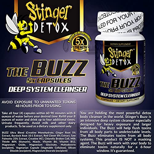 Stinger Detox Buzz 5X Extra Strength Capsules - Deep System Cleanser - Image 3