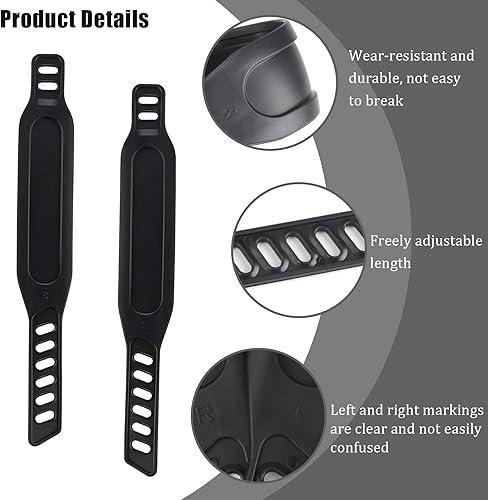 Miniatura 2 de 1 par de correas ajustables para pedal de bicicleta estática, repuesto de correas estacionarias para pie de bicicleta, universal para bicicleta,