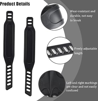 1 Pair Adjustable Exercise Bike Pedal Straps, Stationary Bike Foot Straps Replacement, Universal for Bicycle Stationary Cycle Spinning Bike Home or Gym, Two Sides Slots