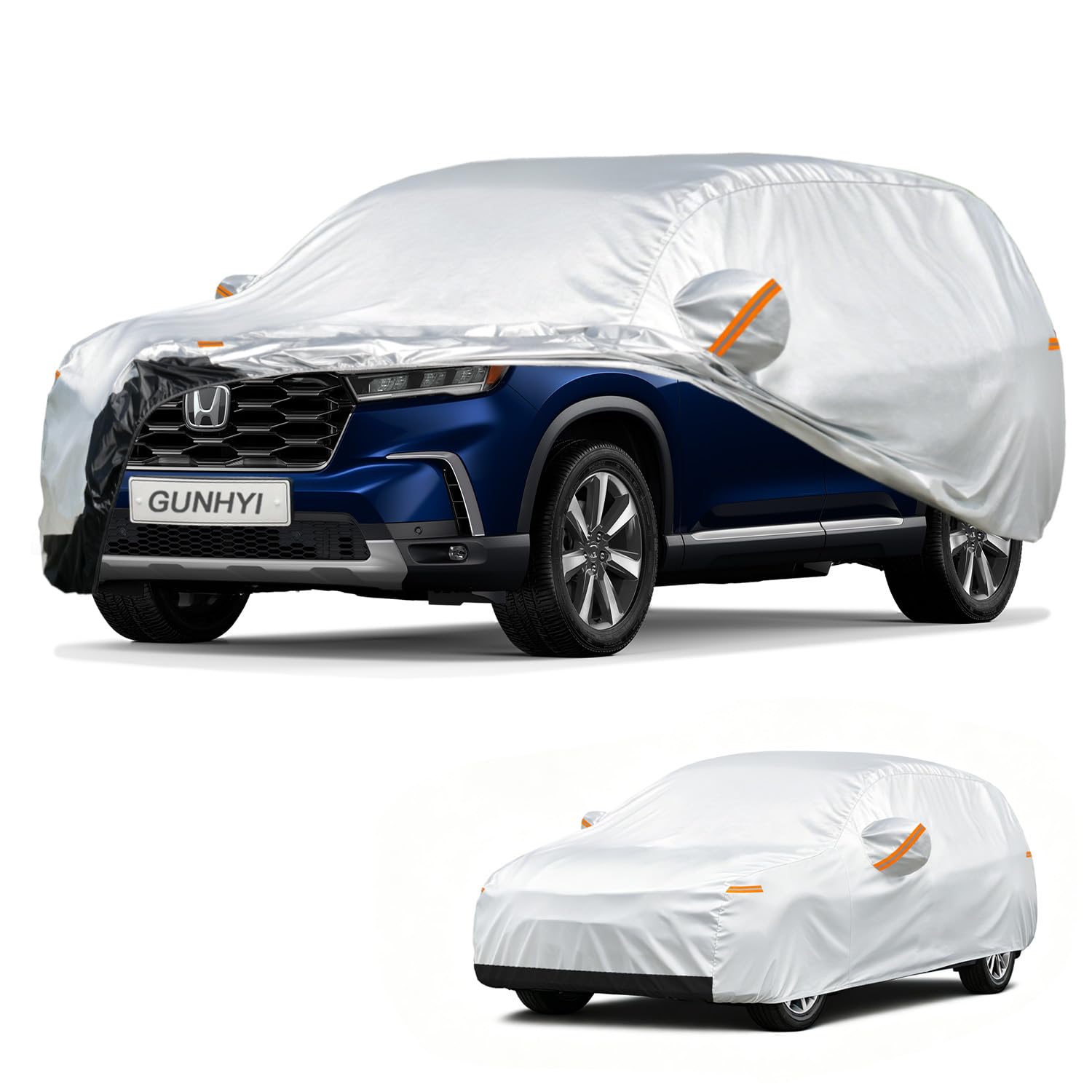 GUNHYI Waterproof SUV Car Cover Custom Fit Honda Pilot (2008-2026) | All-Weather outdoor sun/rain/dust/snow protection, durable breathable Oxford fabric, soft paint-safe, cover for Automobiles.