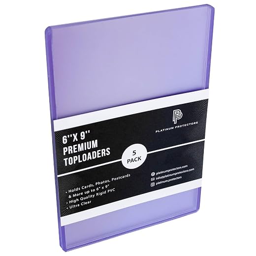 6" x 9" Toploaders for Jumbo Cards, Photos Plastic Rigid Holders - 5pk