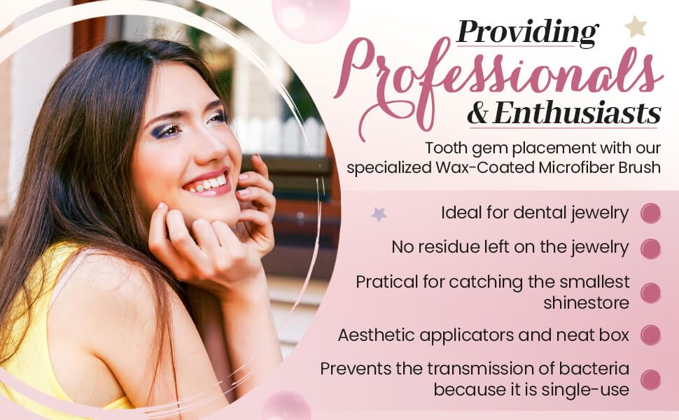 Laser Glow Tooth Gem Wax Brush Applicator - Precision Tool for Accurate Placement, Secure Grip, & Easy Handling - Ideal for Professionals