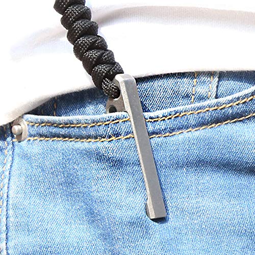 Titanium Crowbar Corkscrew Outdoor Survival Edc Multi-Function Tool Crowbar With Pocket Clip By Fanycs(Burnt Titanium Blue) #TOP5