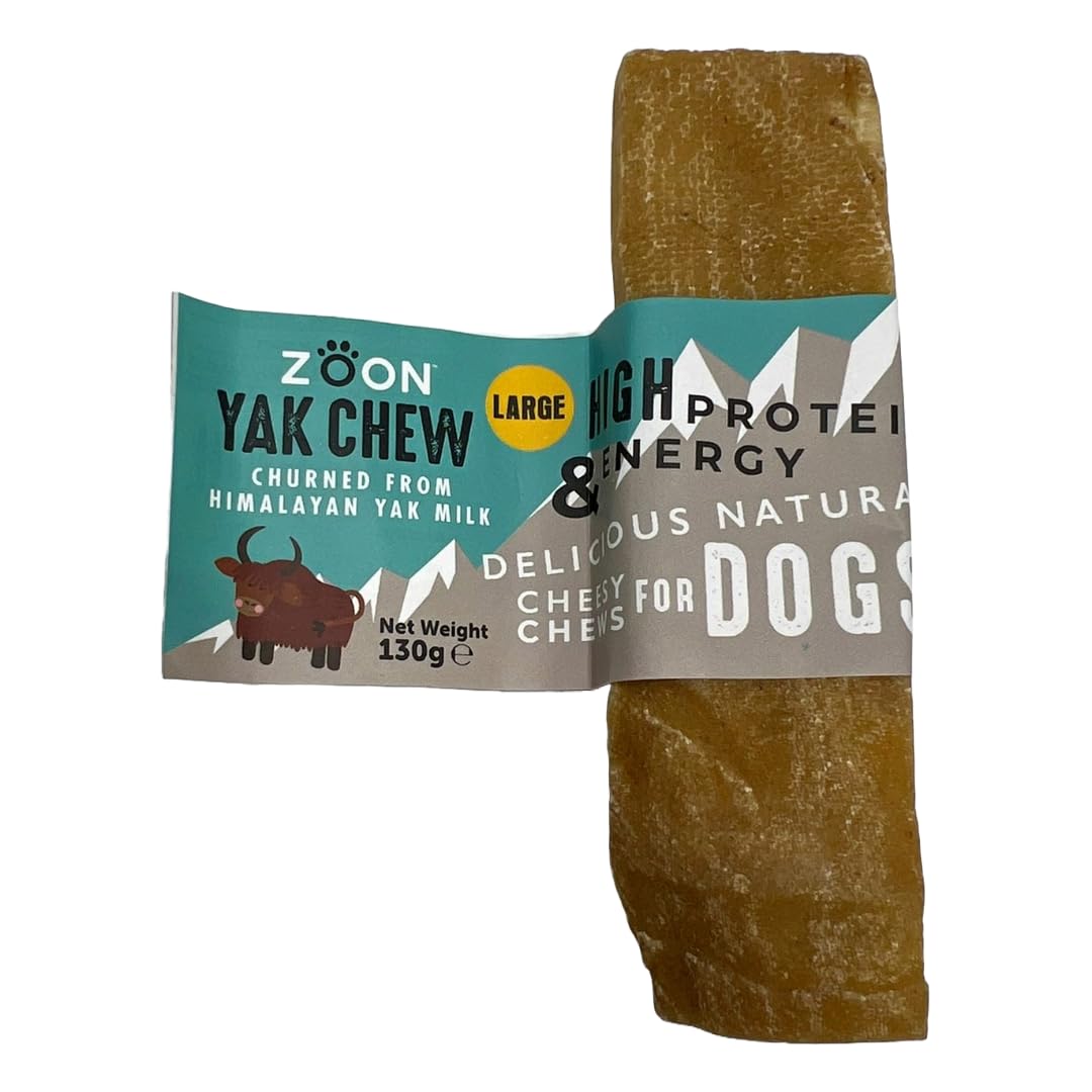 100% Natural Yak Chew (Large - 130g) - High Protein Healthy Dental Dog Treats Made in UK by Yak & Cow Milk
