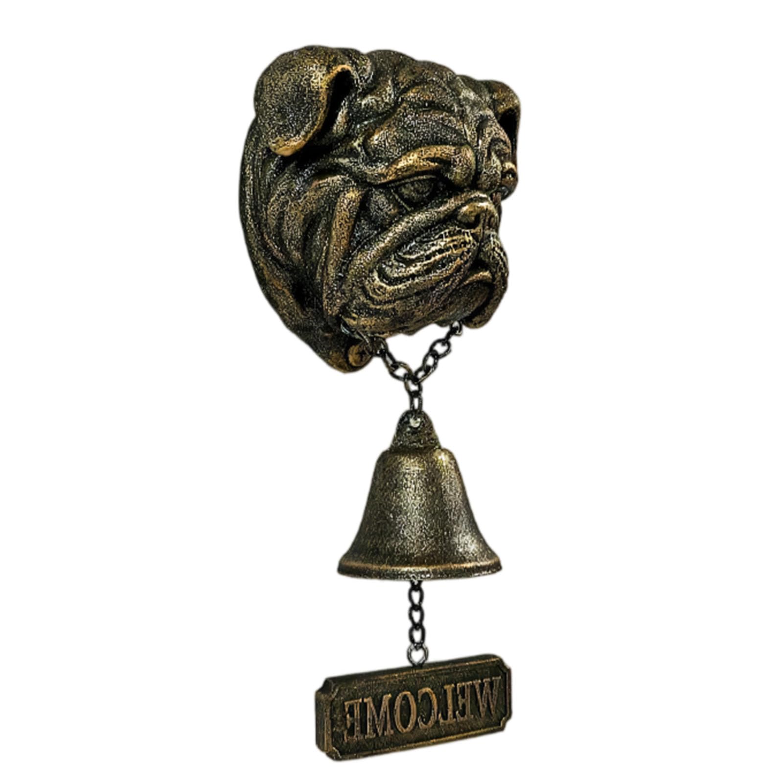 English Bulldog Welcome Doorbell with Welcome Sign for Front Door Porch Home