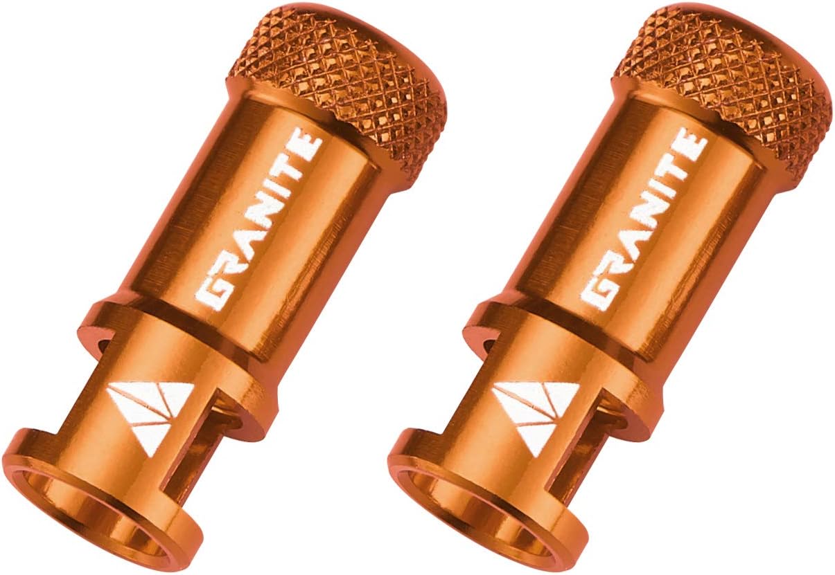 Granite Juicy Nipple Valve Cap with Valve Core Removing Function, Easy to Use Bike Tyre Caps Dust Covers, Durable Alloy Tyre Valve Cap (Orange)