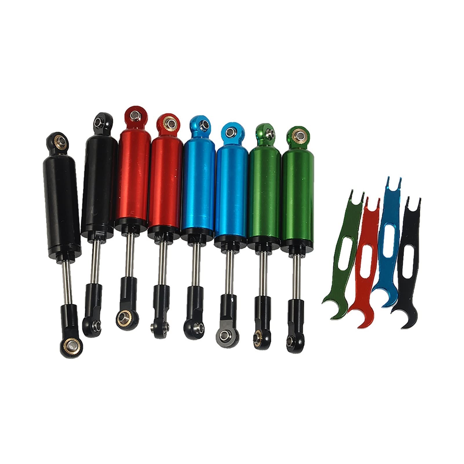 4 szt. Metalowe zawieszenie amortyzatora 90mm wewnętrzny amortyzator sprężynowy, do części gąsienicowych 1:10 Axial SCX10 D90 RC Zdalny amortyzator samochodowy(Blue)
