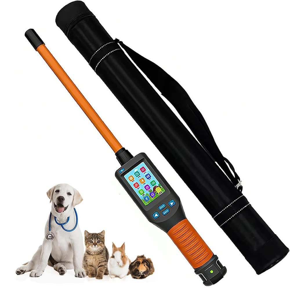 Durable Livestock Pet Microchip Scanner, Handheld RFID Ear Tag Identifier, 20000 Records Storable, Multi Protocol Supported for Veterinary Clinic Farm Shelter Daily Use