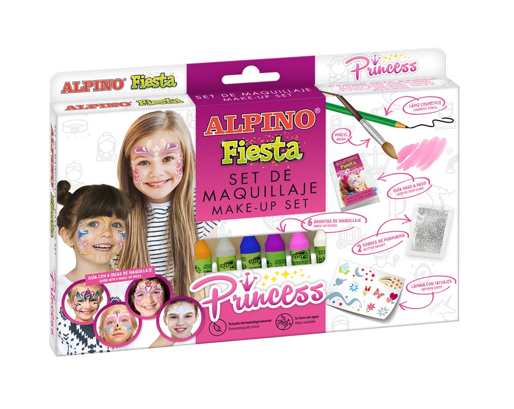 Nombre Alpino Estuche de Maquillaje Princess| Pintacaras Infantil | Pinturas para la Cara para Niños | Barritas de Pintura Facial para Disfraces | Face Stick para Fiestas, Carnaval o Halloween