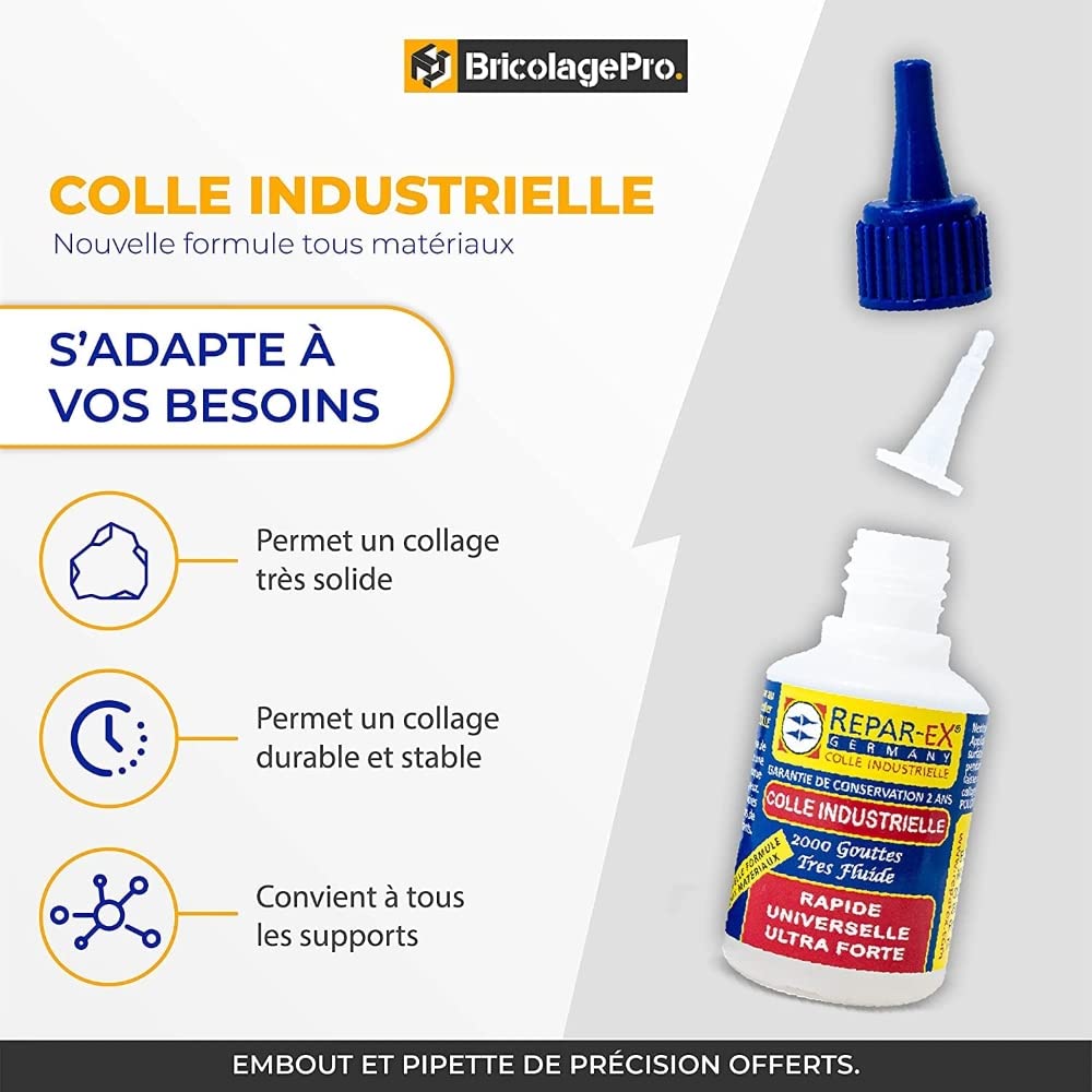 BRICOLAGEPRO - Lot de 5 Produits de Collage Repar-ex - Colle Professionnelle - Kit Professionnel de Collage Grand Format