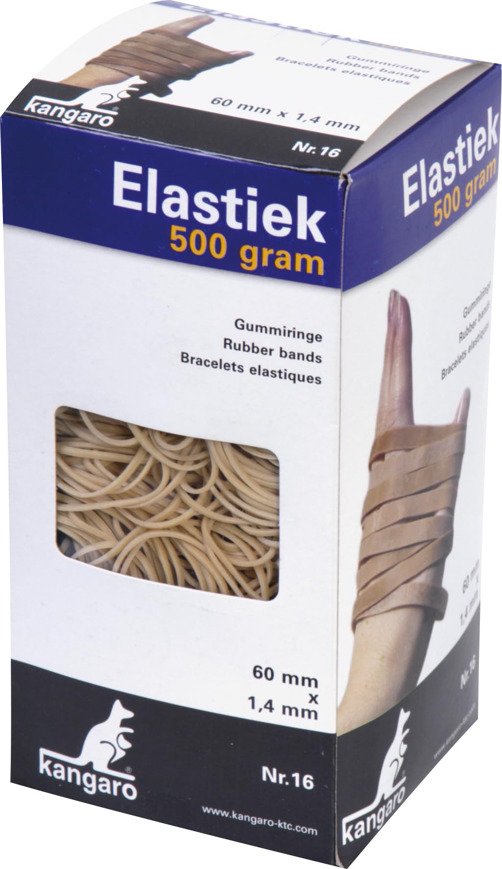 Kangaro No. 16 Elastic Band 60 x 1.5 mm 500 g Natural