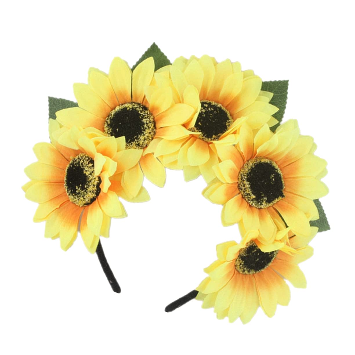 2 Stück Sonnenblumen-Haarreif Gelb – Durchmesser 10,9 Cm, Umfang 50 Cm | Für Damen, Hawaii-Party, Karneval, Geschenk
