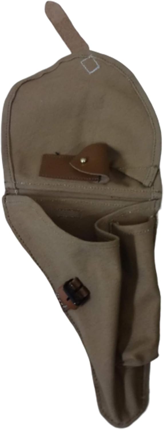 Warreplica WWII German P.08 Luger Hardshell Holster- Premium Natural Leather P08 9mm Sidearm Case Reproduction Military Gear