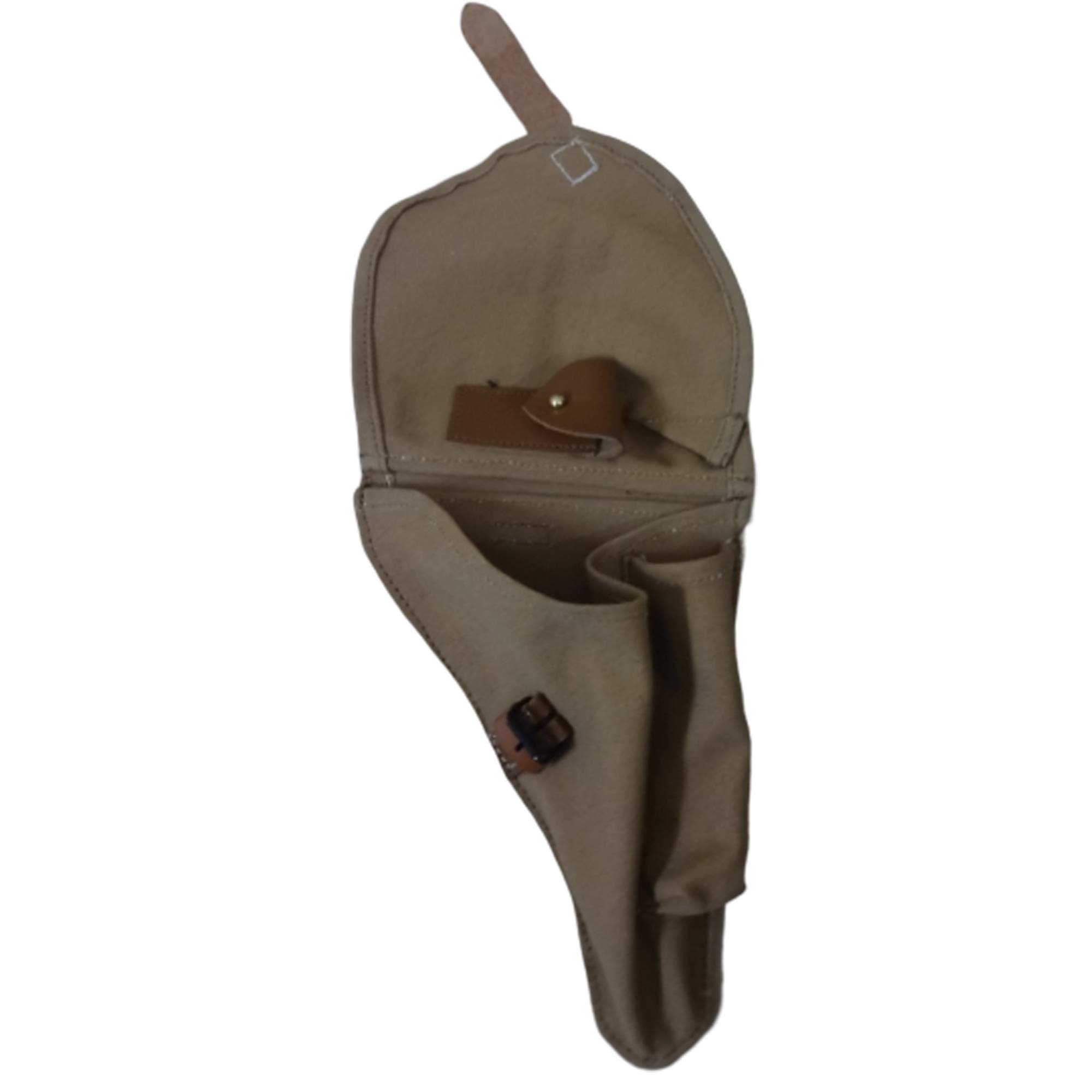 Warreplica WWII P08 Luger Holster, Khaki Canvas DAK Reproduktion, Wehrmacht/Luftwaffe Reenactment-Ausrüstung, Feld-Zubehör für 9mm Pistole, Historisches Militär-Equipment, Authentische Feldausstattung