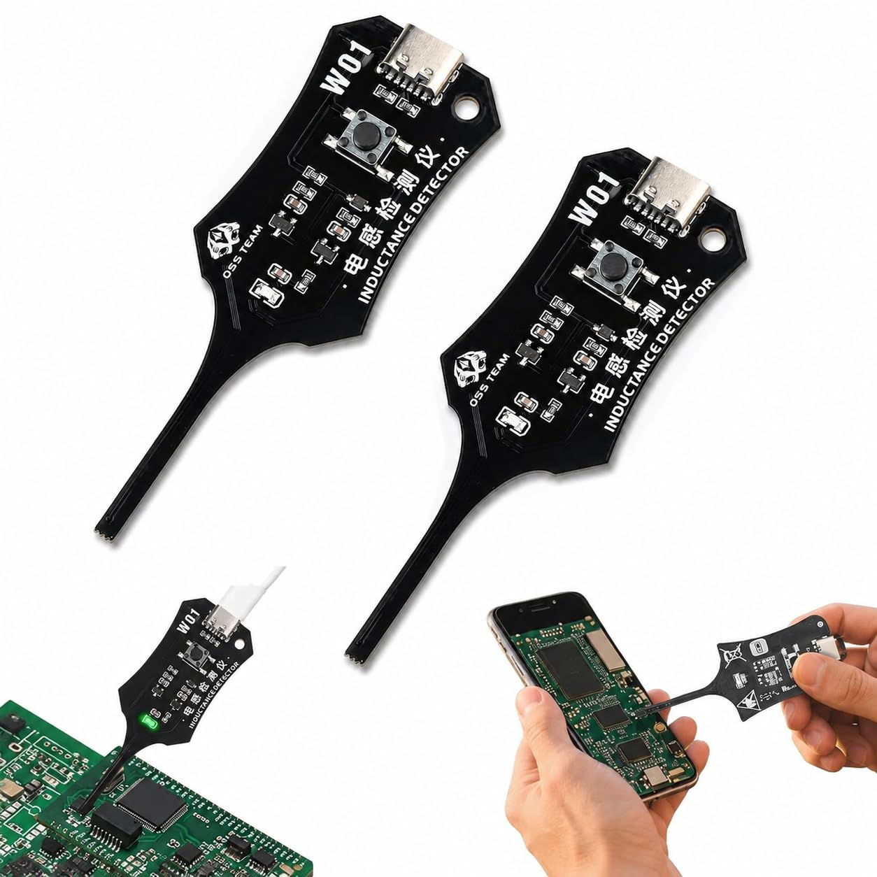2PCS Inductance Tester XA5 for PCB Motherboard Repair, Electromagnetic Induction Coil Detector, Portable Inductor Tester, Inductance Meter for Electronic Maintenance, Circuit Board Diagnostic Tool