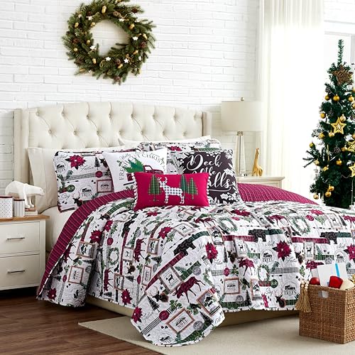Southshore Fine Living, Inc. Merry Town Christmas Quilt Set, Twin