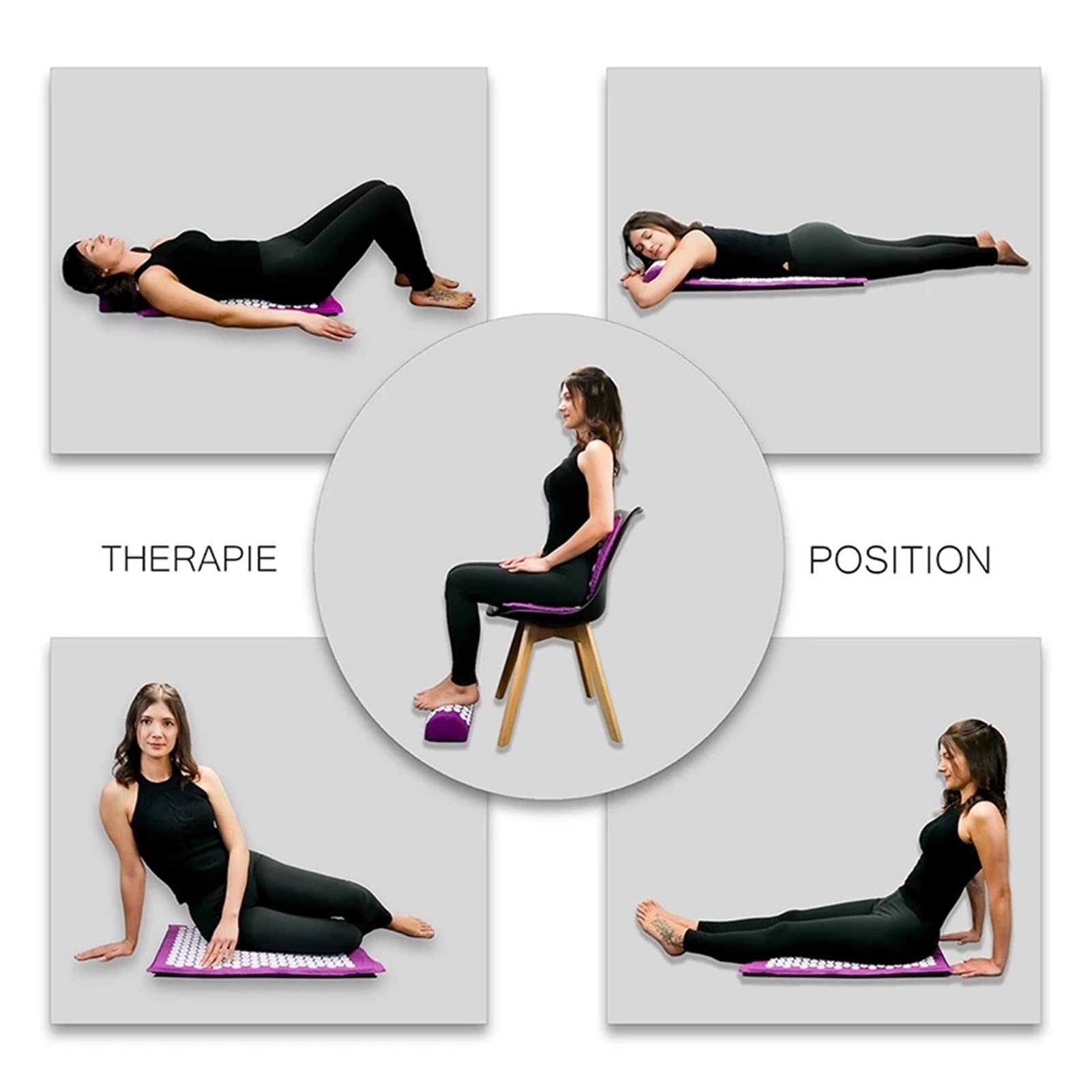 Cojín De Masaje Masaje de la Estera de acupresión Alivia el estrés Barrio Cuerpo Dolor Spike Cushion Yoga Acupuntura Mat Cojín De Masajes(Dark Green Pillow)