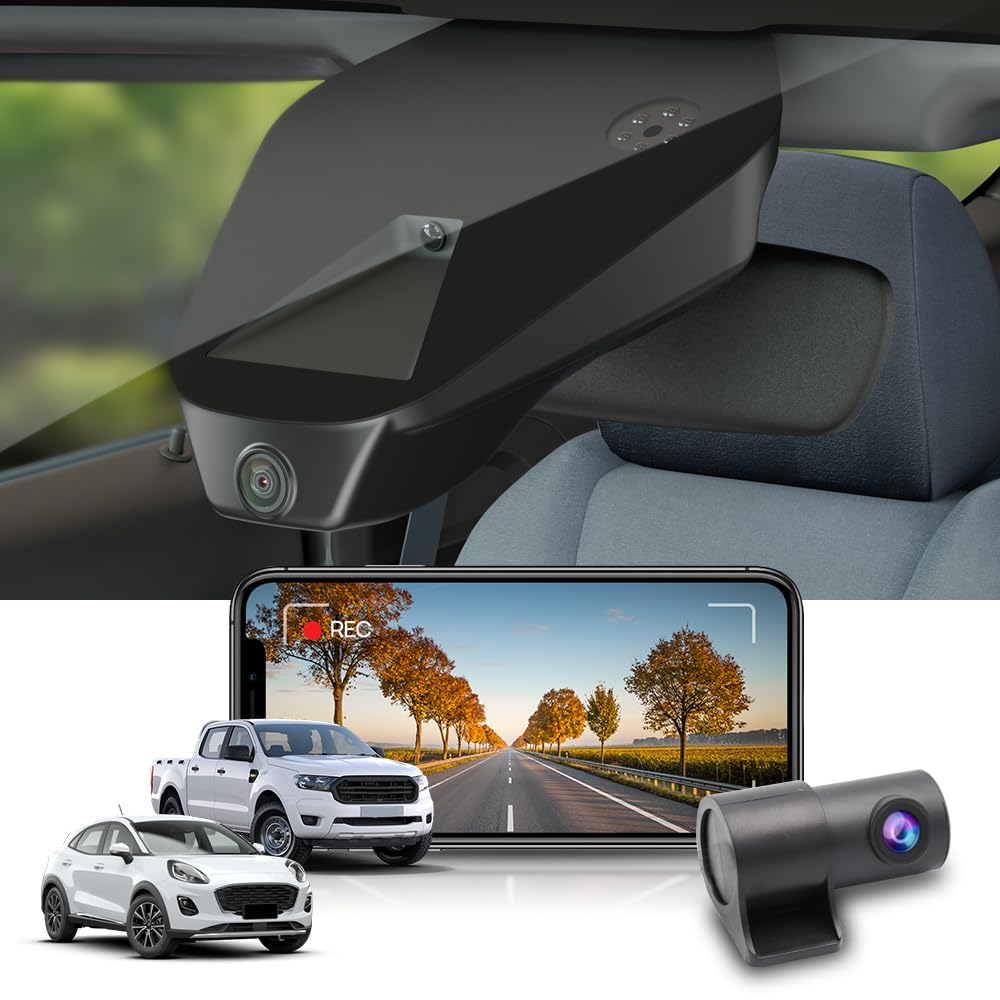 Dashcam Fitcamx Anteriore E Posteriore Per Ford Ranger 2019-2023 – Integrata OEM, 2K+1080P, WiFi, 64GB