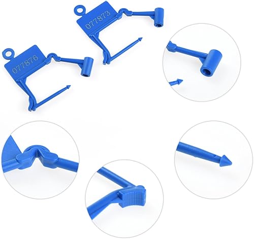 Miniatura 4 de 100 sellos de plástico desechables con autobloqueo, sellos de seguridad numerados a prueba de manipulaciones, para equipaje, bolsa de documentos,