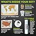 family-smile, Scratch-off Educational & Travel Log Map Set. Two in one: scratch off world map & scratch off map USA (SUMMER BONUS: four tools are included)