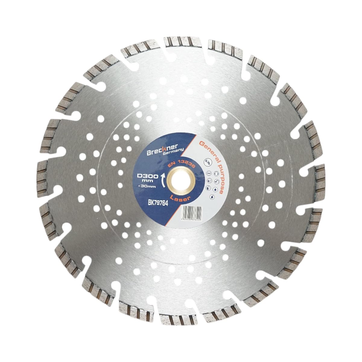 Disco diamantato turbo segmentato 300x30mm, segmento 10mm per cemento
