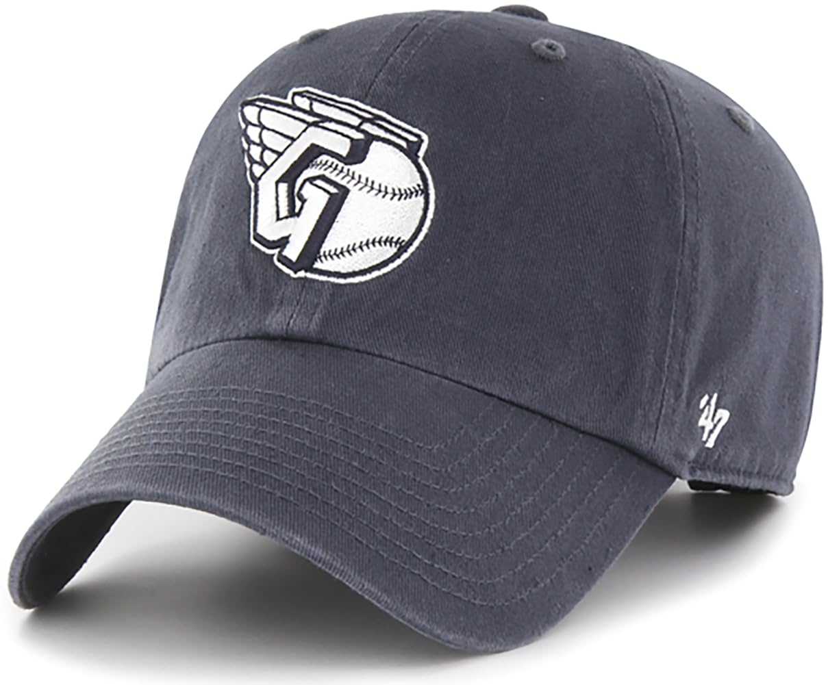 47Brand MLB Vintage Navy Primary Logo Clean Up Adjustable Baseball Cap Hat, Adult One Size Fits All