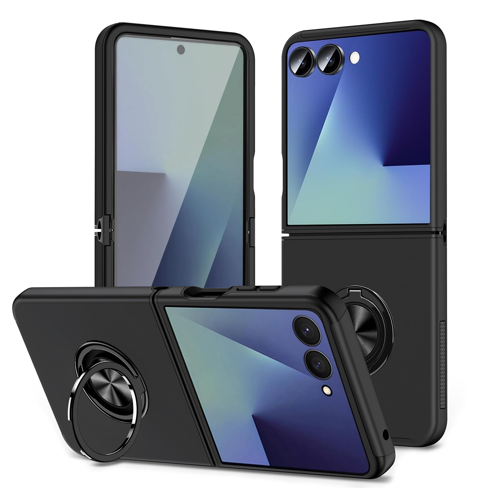 Amazon.co.jp: Galaxy Z Flip7 ケース リング 耐衝撃 360°回転