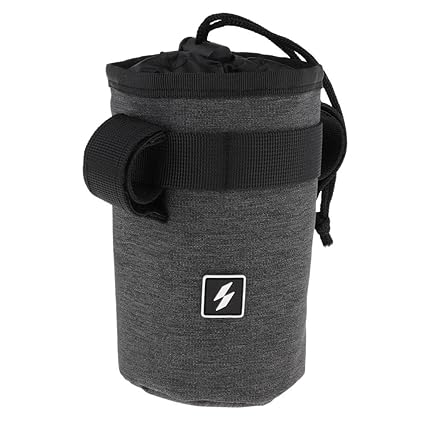 GH Store Bike Kettle Holder Pouch Front Handlebar Hanging Water Bottle Bag Dark Gray