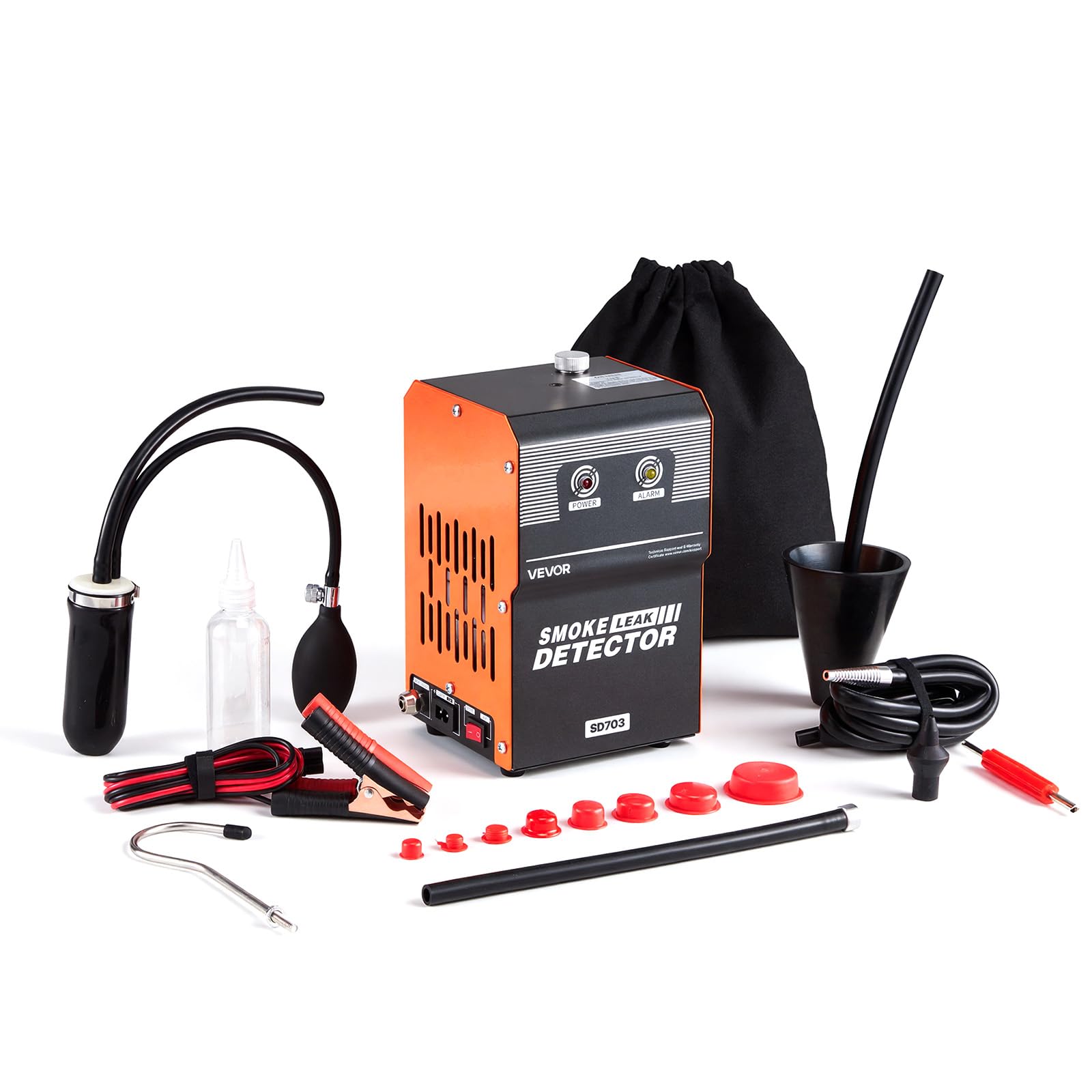 VEVOR Detector de Fugas de Humo Automotriz 12 V CC, Máquina de Fugas de Humo con Bomba de Aire Incorporada, Probador de Vacío EVAP para Fugas de Combustible, Compatible con Coches, Motos, Barcos