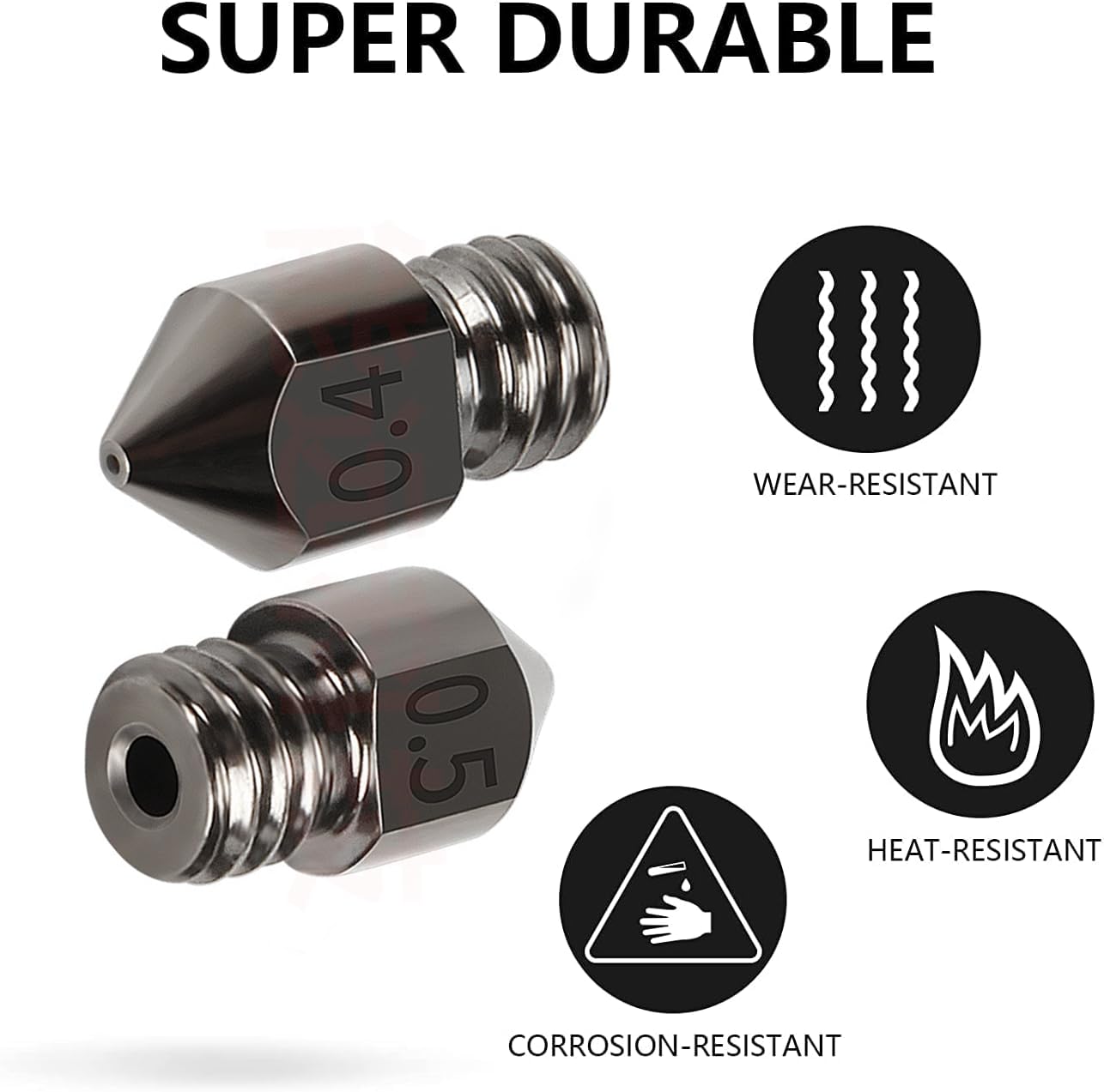 Amazon.co.jp: 3dプリンター ノズル タングステン鋼 0.2mm 0.3mm 0.4mm