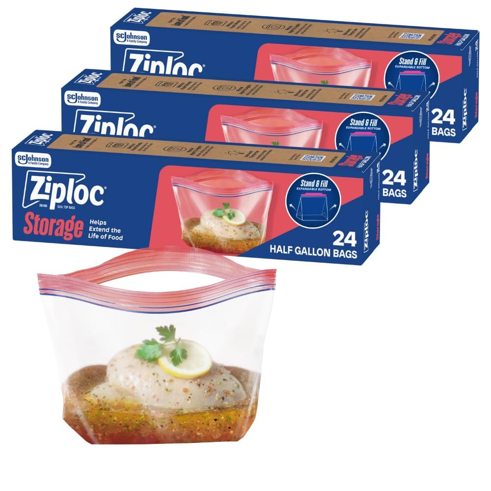 Amazon.com: Ziploc Marinade Bags, Expandable Bottom with Easy Open