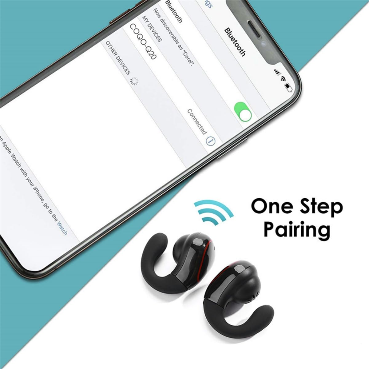 Bezprzewodowe słuchawki Bluetooth 5.0, stereo, sportowe słuchawki douszne, z redukcją szumów i sterowaniem dotykowym, do pracy, biegania, jazdy na rowerze, złote