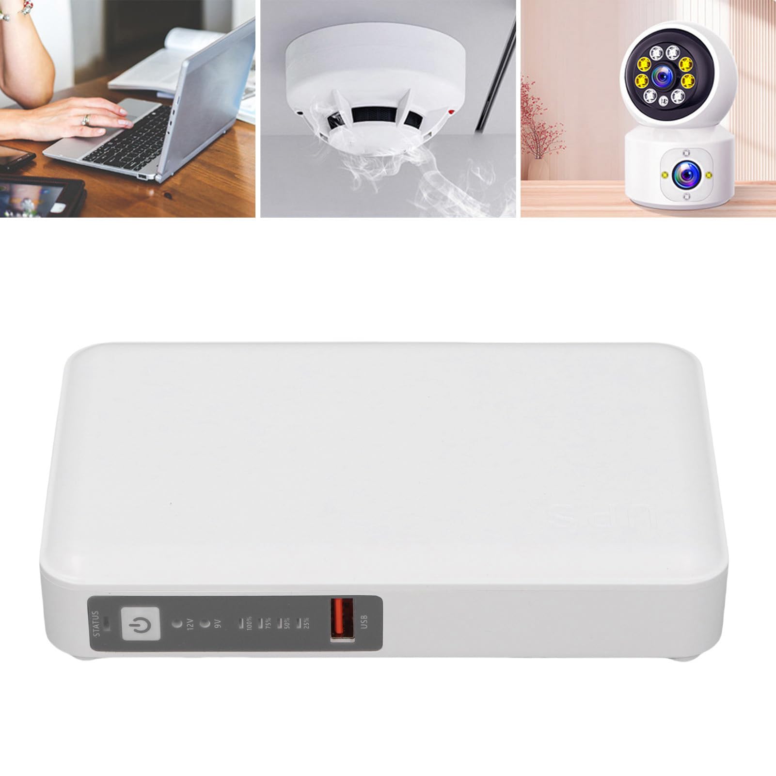 8000mah Mini UPS Battery Backup, 5V 9V 12V POE 15V 24V Sortie pour Moderne du Routeur, Alimentation de Sauvegarde avec Indicateur pour Routeur, Modem, Tablette, Téléphone