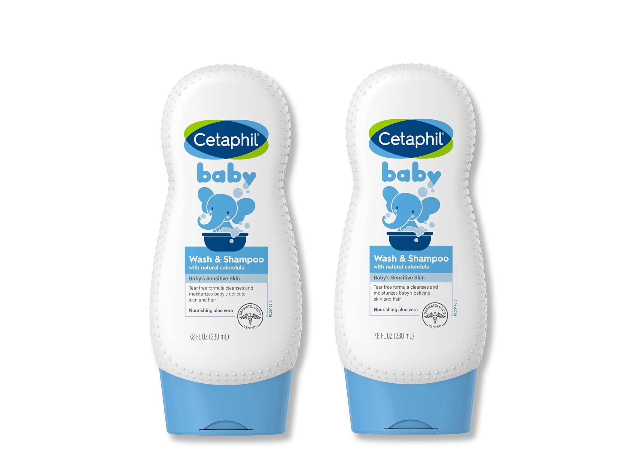 Cetaphil Baby Shampoo and Body Wash with Organic Calendula, Tear Free, Hypoallergenic, Soap Free, Ideal for Everyday Use, 7.8 Ounce (Pack of 2)