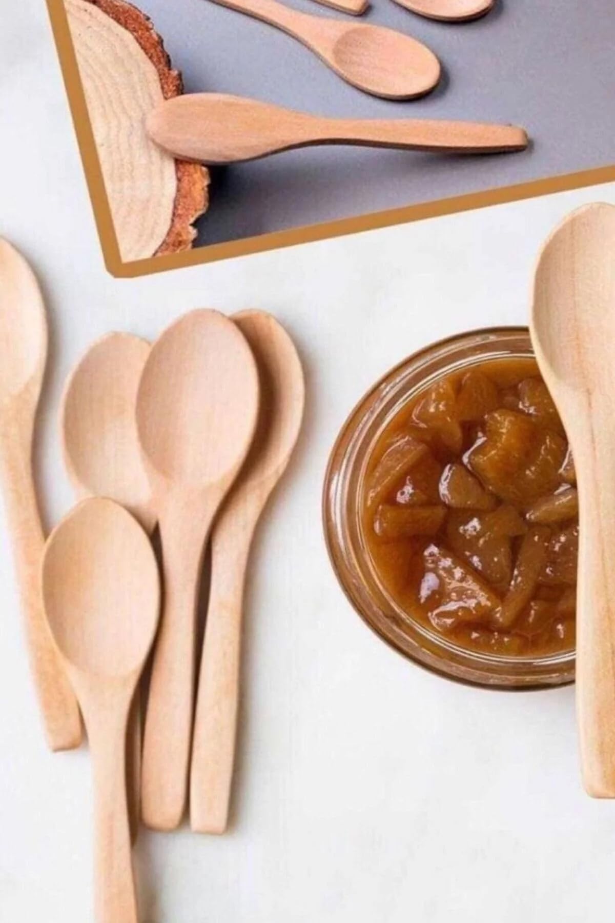 6'lı Bambu Ölçü ve Baharat Kaşığı Seti, Çok Renkli, 17 cm
