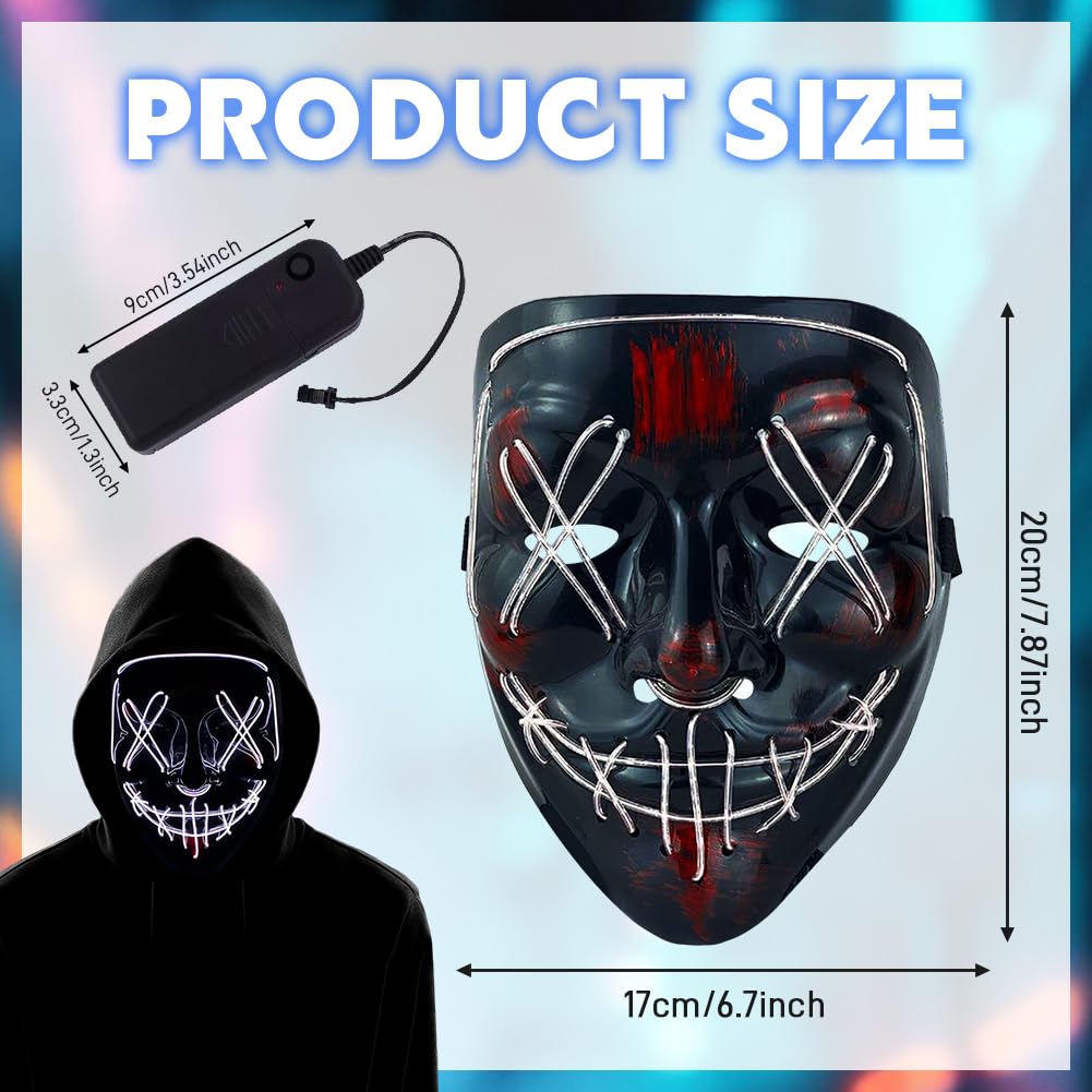Halloween Masks, Horror Smiles LED Mask, Anonymous Neon Mask - Image 2