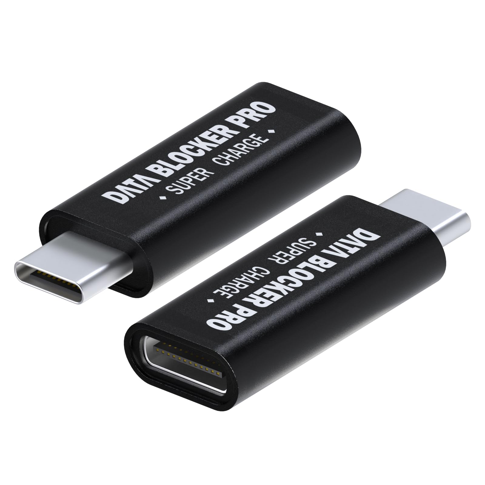 MMOBIELUSB-C Data Blocker 2-Pack USB-C to C Fast Charge-Only Adapter – Protect Against Juice Jacking – Safe Charging, No Data Transfer – Data Blocking Defender – Black