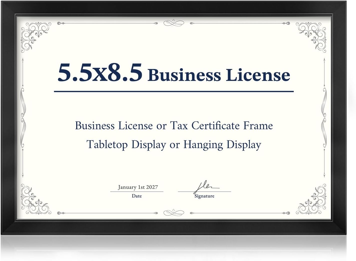 Annecy 5.5 x 8.5 Picture Frame Black(1 Pack), 5.5 x 8.5 Picture Frame for Wall or Desktop Decoration, Classic Black Minimalist Style Suitable for Decorating Houses, Offices, Hotels