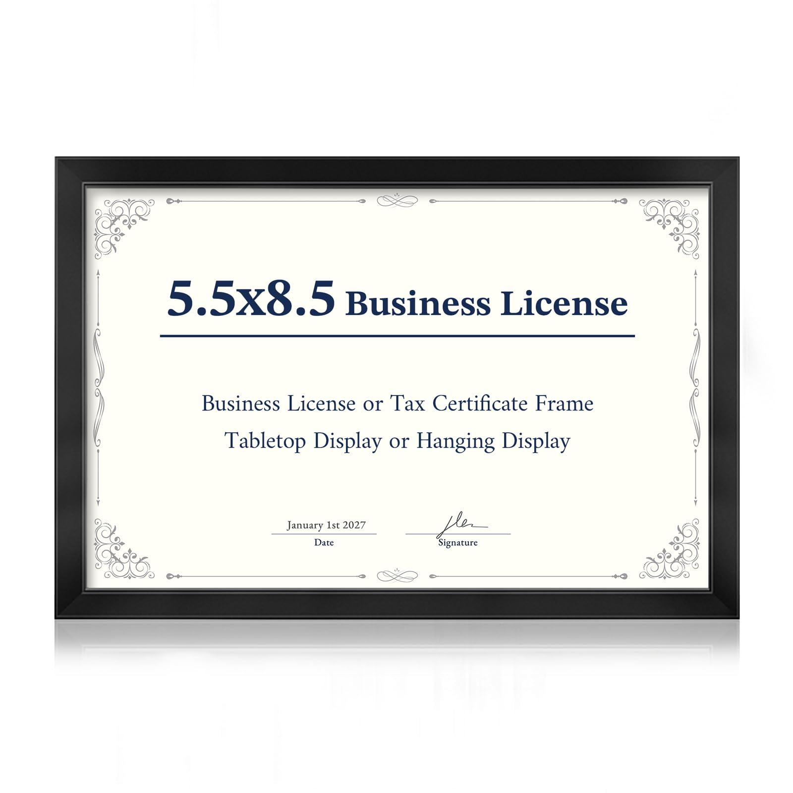 Annecy 5.5 x 8.5 Picture Frame Black（1 Pack）, 5.5 x 8.5 Picture Frame for Wall or Desktop Decoration, Classic Black Minimalist Style Suitable for Decorating Houses, Offices, Hotels